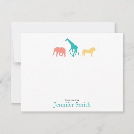 Simple Safari Animal Personalize Stationery Boy Einladung (Vorderseite)