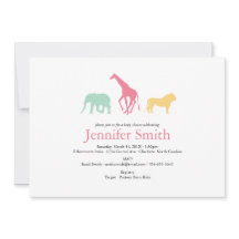 Simple Safari Animal Silhouette Girl Baby Dusche