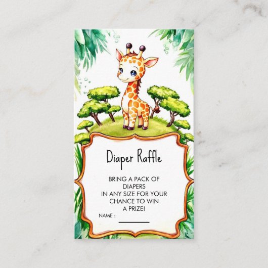 Simple Safari Giraffe Baby Dusche Begleitkarte (Vorderseite)