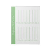 Simple Sage Green 8.5x11 Two Column Checklist Notizblock (Rotiert)