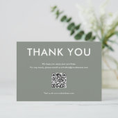 Simple sage-green and white thank you card dankeskarte (Stehend Vorderseite)