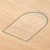 Simple Sage Green Border Script Wedding Arch Acryleinladungen (Ablage )