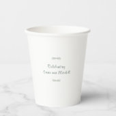 Simple Sage Green Botanical Minimalist Wedding Pappbecher (Vorderseite)