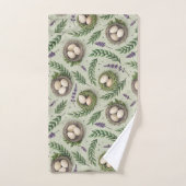 Simple Sage Green Easter Eggs Lavender Nest Badhandtuch Set (Handtuch)