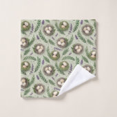 Simple Sage Green Easter Eggs Lavender Nest Badhandtuch Set (Waschlappen)