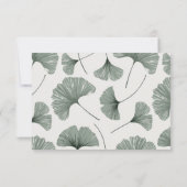 Simple Sage Green Ginkgo Leaf Hochzeit RSVP Karte (Rückseite)