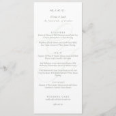 Simple Sage Green Initials Calligraphy Wedding Menükarte (Vorderseite)