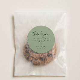 Simple Sage Green Minimalistisch Wedding Vielen Da Runder Aufkleber