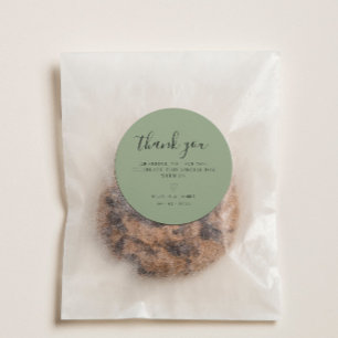 Simple Sage Green Minimalistisch Wedding Vielen Da Runder Aufkleber