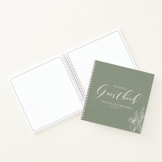 Simple Sage Green Modern Wedbook Notizblock (Innenseite)
