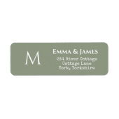 Simple Sage Green Monogram Wedding Rücksendeadress (Vorne)