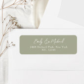 Simple Sage Green Script Wedding Return Address