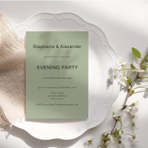 Simple Sage Green Wedding Abend Party laden