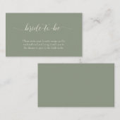 Simple Sage Green Wedding Begleitkarte (Vorne/Hinten)