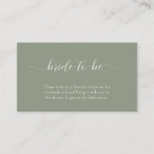 Simple Sage Green Wedding Begleitkarte (Vorderseite)