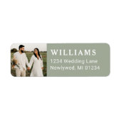 Simple Sage Green Wedding Foto Rücksendeadresse (Vorne)