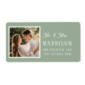 Simple Sage Green Wedding Foto Rücksendeadresse La (Vorne)