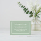 Simple Sage Green Wedding Hotel Unterkunftskarte Begleitkarte (Stehend Vorderseite)