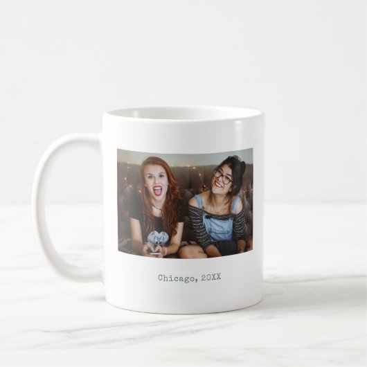Simple Sage Minimalist Photo Text Keepsake Kaffeetasse (Links)