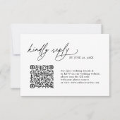 Simple Sage Minimalist QR code Wedding RSVP Cards Karte (Vorderseite)