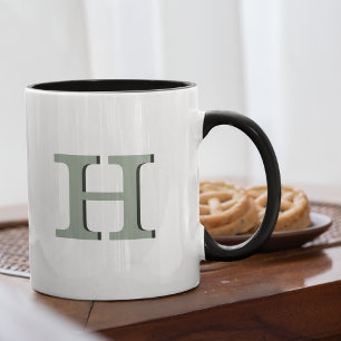 Simple Sage Monogram Initial Neutral Rustic Modern Tasse