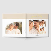 Simple Sand Beige Modern Cakkigraphy Script Photo Gästebuch (Voll)