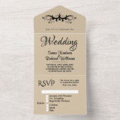 Simple Sandstone Tri Fold w UAwg Wedding All In One Einladung (Innen)