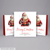 Simple Santa Claus Stylish Modern Holiday Gift Bag Mittlere Geschenktüte