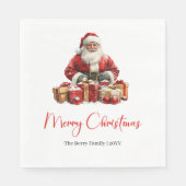 Simple Santa Claus Stylish Modern Holiday Napkin Serviette (Vorderseite)