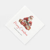 Simple Santa Claus Stylish Modern Holiday Napkin Serviette (Ecke)