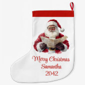 Simple Santa Claus Stylish Modern Holiday Stocking Großer Weihnachtsstrumpf (Rückseite)