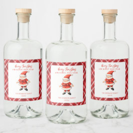 Simple Santa Clause Red Weihnachten Alkoholflaschenetikett