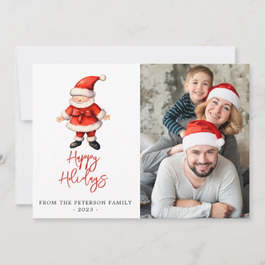 Simple Santa Clause Weihnachtskarte Einladung (Vorderseite)