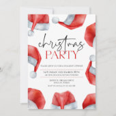 Simple Santas Hat Weihnachts-Party Einladung (Vorderseite)