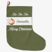 Simple Scandinavian neutral personalized christmas Großer Weihnachtsstrumpf (Vorderseite)