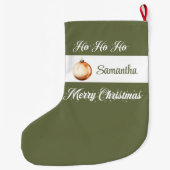 Simple Scandinavian neutral personalized christmas Großer Weihnachtsstrumpf (Rückseite)