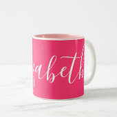 Simple Schlicht Girly Pink Individuelle Name Eliza Zweifarbige Tasse (VorderseiteRechts)