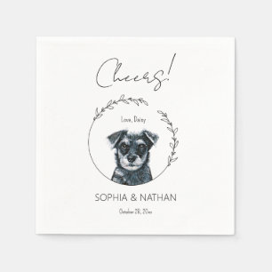 Simple Schnauzer Dog Wedding Cocktail Napkins Serviette