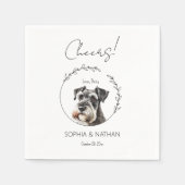 Simple Schnauzer Dog Wedding Cocktail Napkins Serviette (Vorderseite)