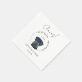 Simple Schnauzer Dog Wedding Cocktail Napkins Serviette (Ecke)