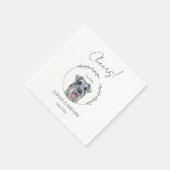 Simple Schnauzer Dog Wedding Cocktail Napkins Serviette (Ecke)