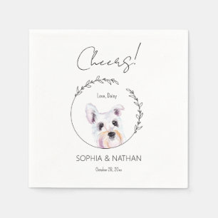 Simple Schnauzer Dog Wedding Cocktail Napkins Serviette