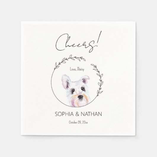 Simple Schnauzer Dog Wedding Cocktail Napkins Serviette (Vorderseite)