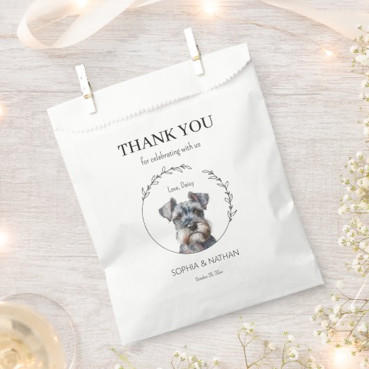 Simple Schnauzer Wedding Vielen Dank für Ihr Inter Geschenktütchen (Ausgeschnitten)