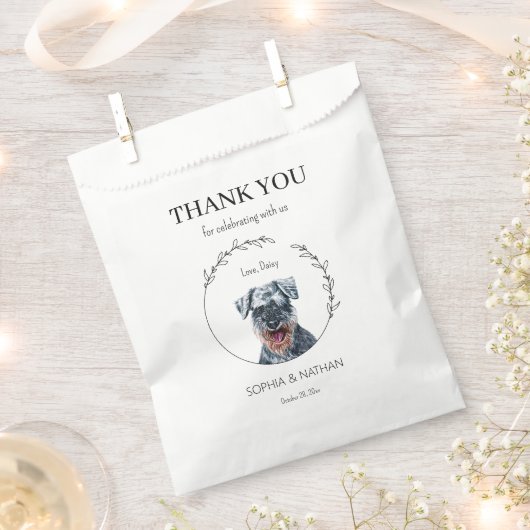 Simple Schnauzer Wedding Vielen Dank für Ihr Inter Geschenktütchen (Ausgeschnitten)