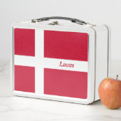 Simple School Denmark Flag Souvenir personalisiert Metall Brotdose (Beispiel)
