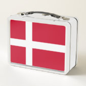 Simple School Denmark Flag Souvenir personalisiert Metall Brotdose (Rückseite)