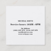 Simple Scissors Barber Quadratische Visitenkarte (Rückseite)