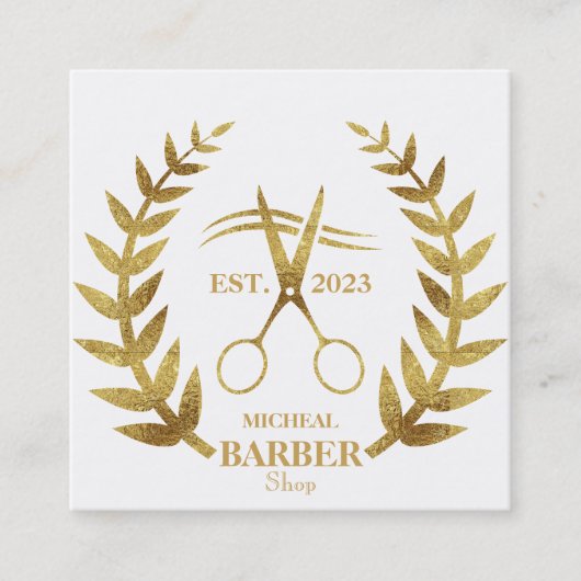 Simple Scissors Barber Quadratische Visitenkarte (Vorderseite)