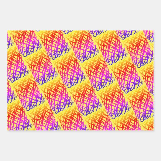 Simple Scribble | Blau, Grün, Gelb Hintergrund Geschenkpapier Set (Vorderseite 3)